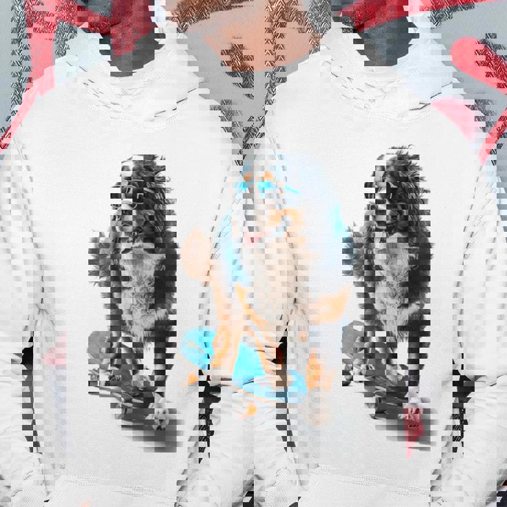 面白いスケートボード バーニーズマウンテンドッグ スケーター スケートグラフィック パーカー 面白い贈り物