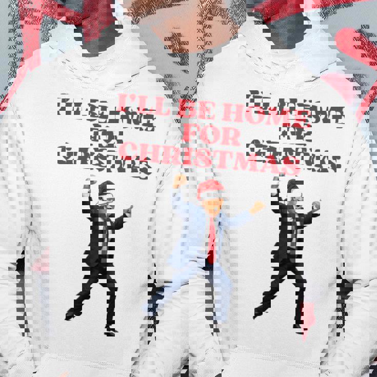 面白いトランプサンタハット、クリスマスに家に帰るよ 長袖tシャツ パーカー 面白い贈り物