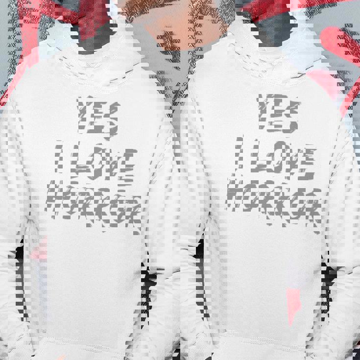 面白いホラー愛好家のための面白いテキストの引用 Yes I Love Horror 長袖tシャツ パーカー 面白い贈り物