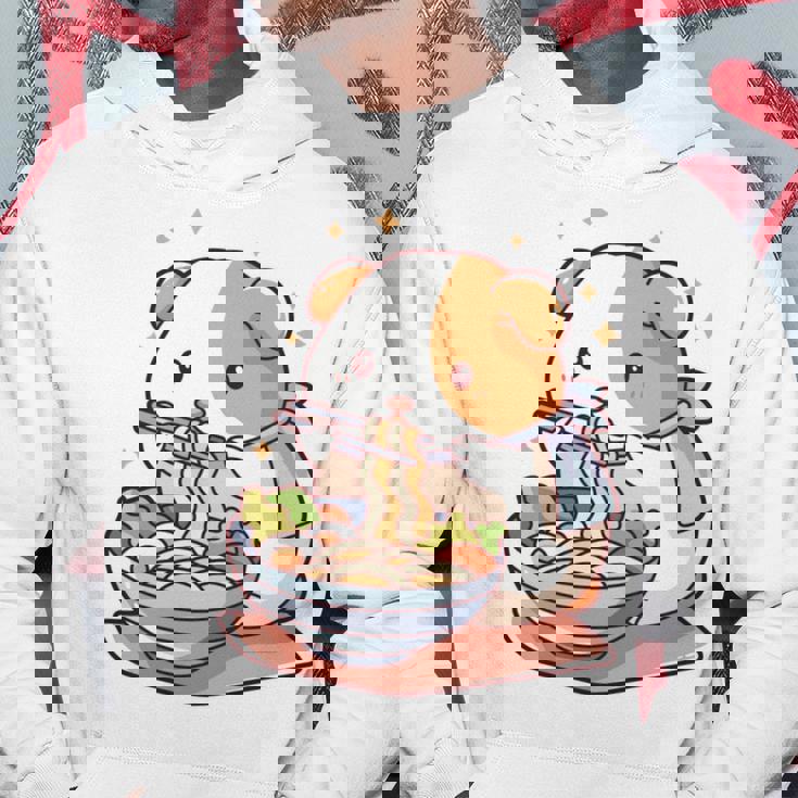 面白いモルモット 箸でラーメンを食べる アニメ 長袖tシャツ パーカー 面白い贈り物