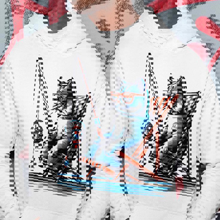 面白い釣り猫ロッドとリール Lets Go 釣り 猫釣り 長袖tシャツ パーカー 面白い贈り物