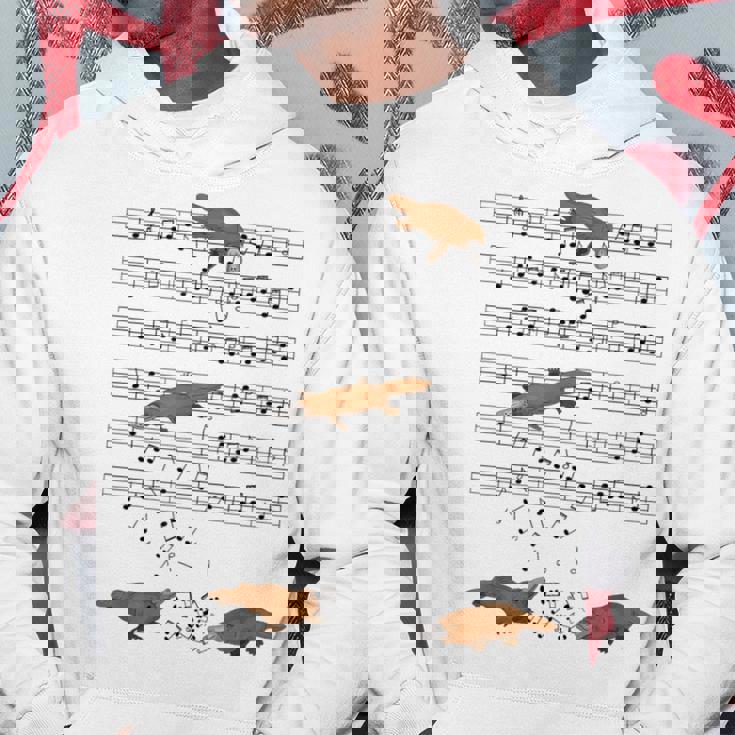 音符で遊ぶ面白いカモノハシ パーカー 面白い贈り物