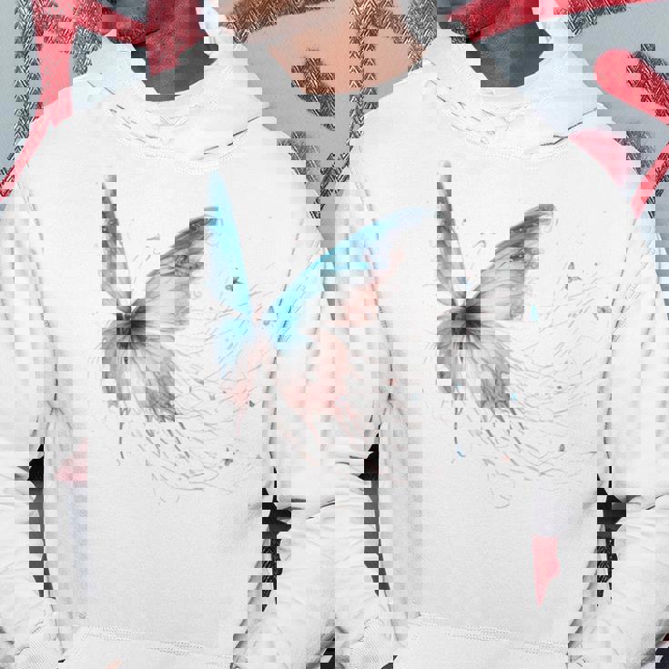 魔法の蝶 エレガント 神秘的な蝶 銀河 星 長袖tシャツ パーカー 面白い贈り物