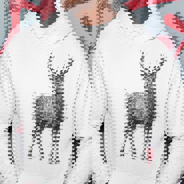 鹿 絵 グラフィック 動物 アート モチーフ 鹿 パーカー 面白い贈り物