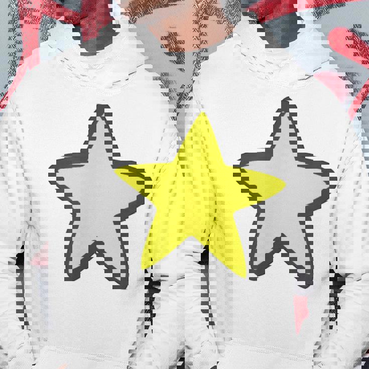 黄色い星と黒のアウトライン パーカー 面白い贈り物