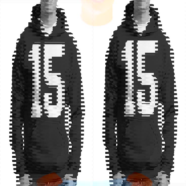 15番のカレッジスポーツスタイル。ホワイト。 パーカー