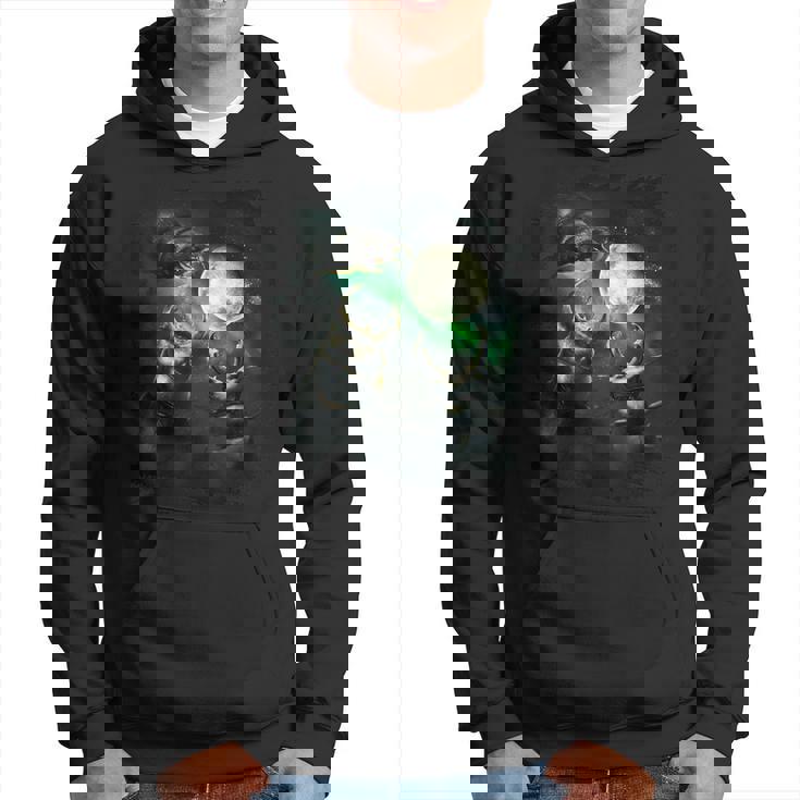 3 サイ クワガタ カブトムシ 月 三匹狼 ハウリング パーカー