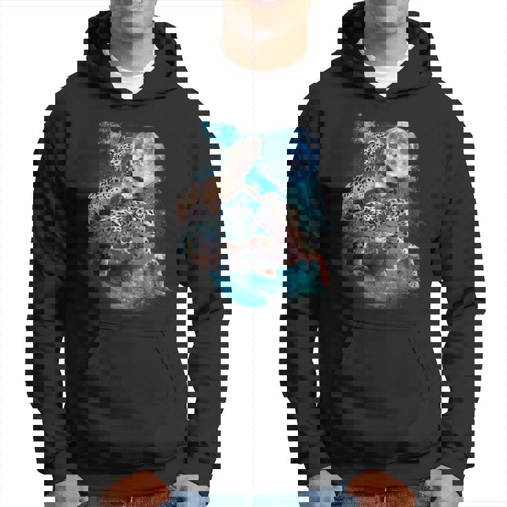 3ムーンヤモリ面白い爬虫類ヒョウトカゲヤモリアートノベルティ パーカー