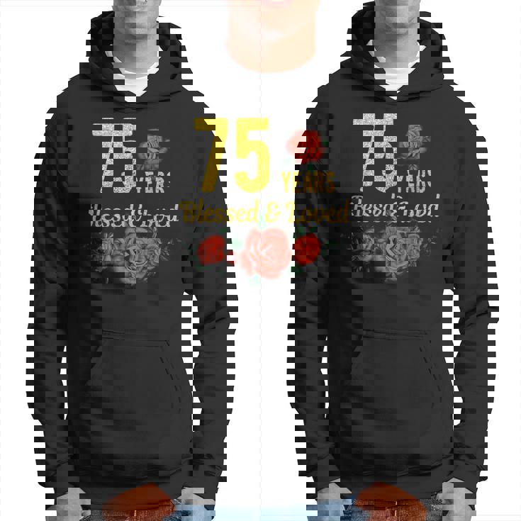 75歳 祝福され愛されたバラの花 フローラル 75歳の誕生日 パーカー