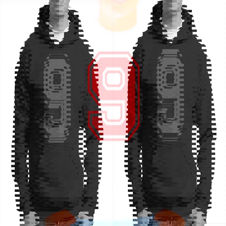 9番のスポーツスタイル。赤。 パーカー