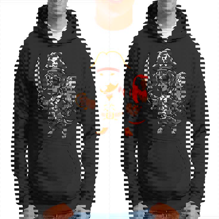 Bassotto Pirata Divertente Cane Capitano Felpa con cappuccio