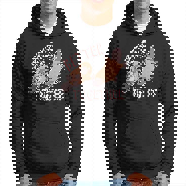 Better Together バレンタインデー カモノハシ カップル ラブ ハッピー パーカー