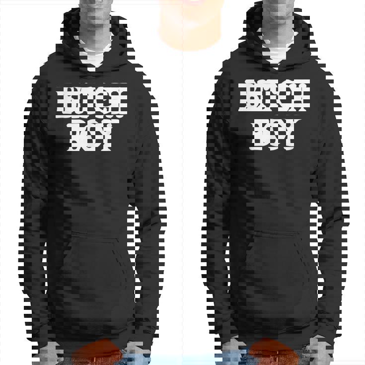 Bitch Boy 面白い言葉 皮肉なノベルティ ユーモア 男 男性 パーカー