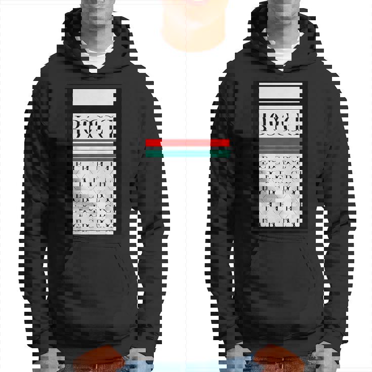 Bocci ぼっち ロゴ 総柄 緑 赤 イタリア国旗風【変なデザイン屋さん】陰キャ オタク ブランド パロディ 面白 パーカー