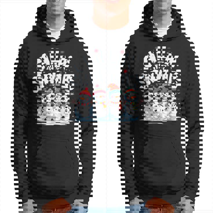 Chilling With Mynowmies 冬の雪だるまファミリーデザイン パーカー