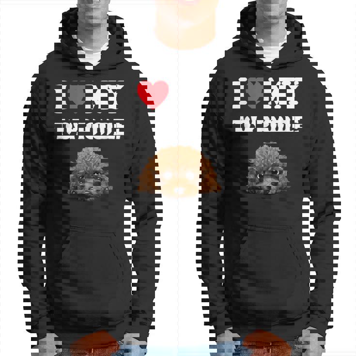 Cute I Love My Toy プードル 犬の飼い主 パーカー