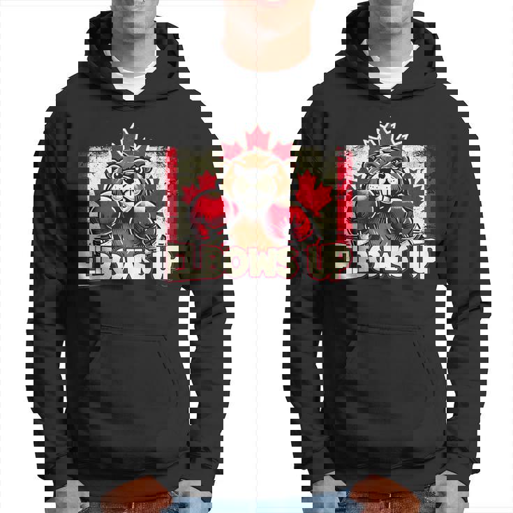 Elbows Up Canada カナダのカウンター関税 ビーバーボクシング パーカー