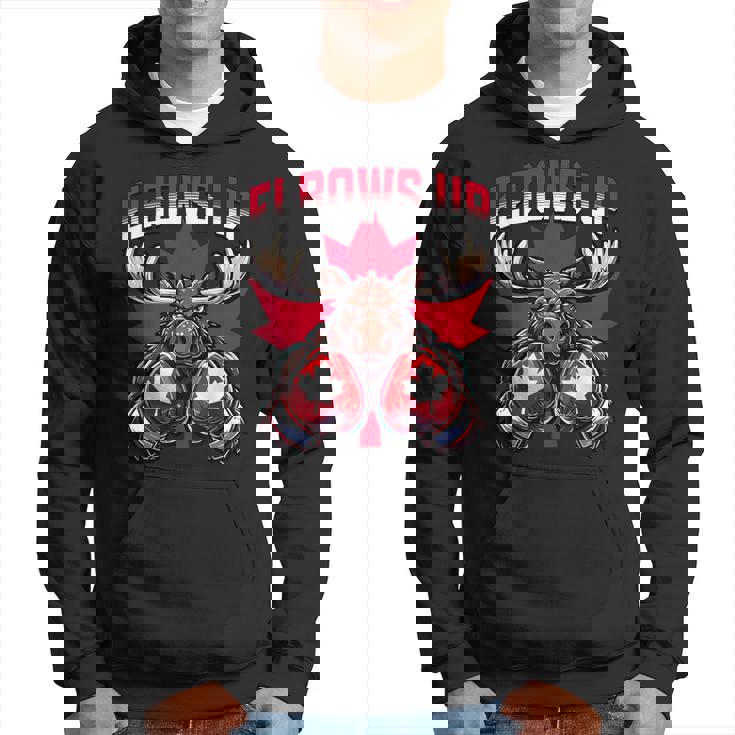 Elbows Up Canada ボクシング ムース メープルリーフ カナダの誇り パーカー