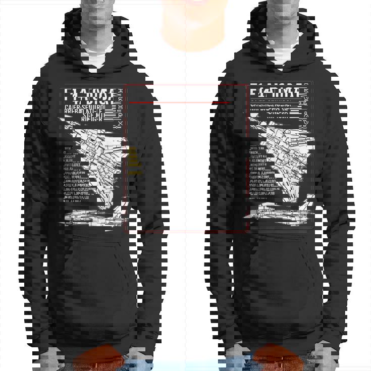 F-14 Tomcat Us American Carrier航空機 ブループリント パーカー