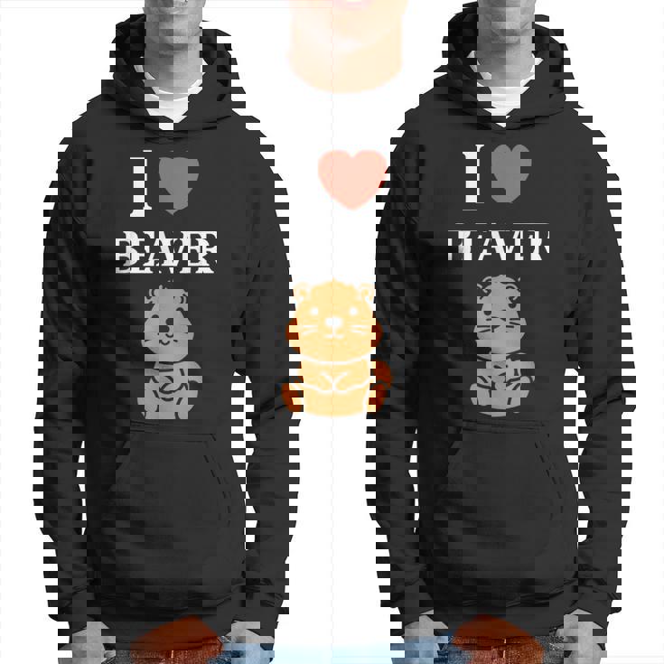 Baby Beavers Minimalist Cute I Love Beaver パーカー