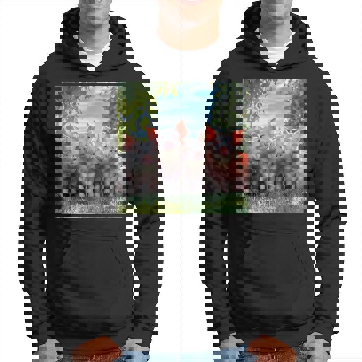 Grupo Lindos Cerditos De Lauerte Cerdos Felices Familia Sudadera