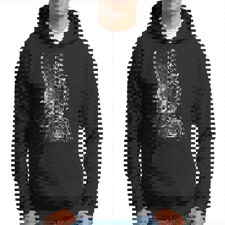Guitarra Eléctrica Blanco Y Negro Diseño Arte Rock Blues Metal Sudadera