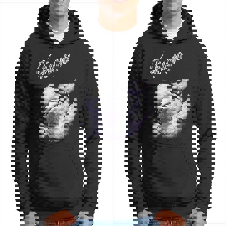 Hug Me ベルーガ アートデザイン 可愛い おしゃれ 動物 シロイルカ シロクジラ パーカー