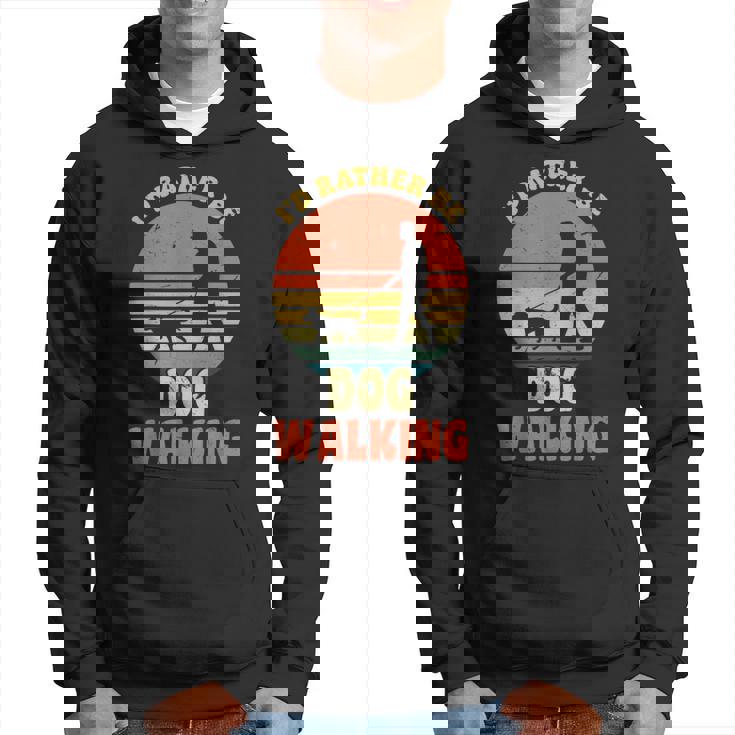 I'd Rather Be Dog Walking レトロ ラブドッグウォーカー パーカー