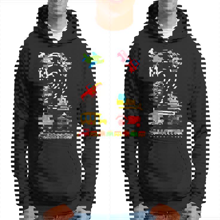 I'm 2 2歳の誕生日 トラック 乗り物 交通機関車 パーカー