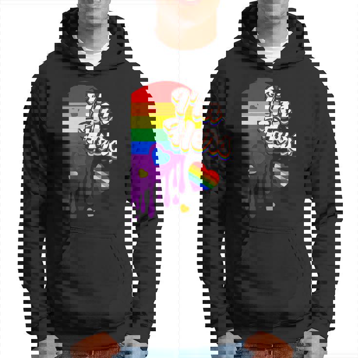 I'm Hers &He's Mine 虹のハート Lgbtq プライド デザイン パーカー