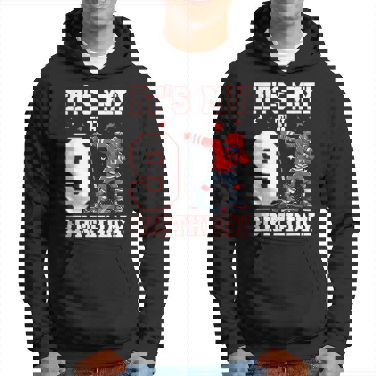 It's My 9Th Birthday 男の子 アイスホッケー ダビング 9歳 パーカー