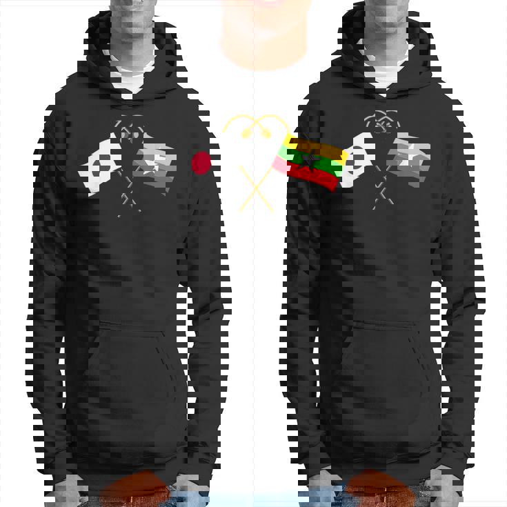 Japanese Flag Myanmar Flag ミャンマー遺産 ミャンマーのルーツ 日本の国旗 ミャンマーの国旗 パーカー