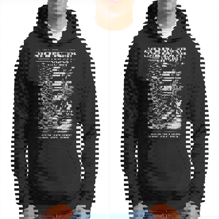 Jdヴァンス軍事選挙2028年アメリカ国旗支持のための兵士 パーカー