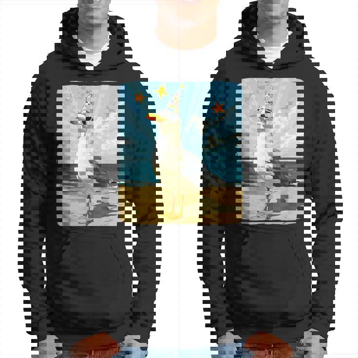 Jolie Mouette Avec Chapeau De Fête Pour Faire La Fête Des Mouettes Sweat à capuche