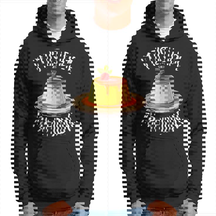 Just Here For Pudding デザイン メンズ レディース デザートプリン パーカー