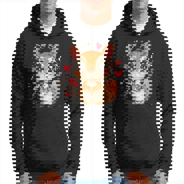 Linda Ardilla Rodeada De Corazones Amor Sudadera