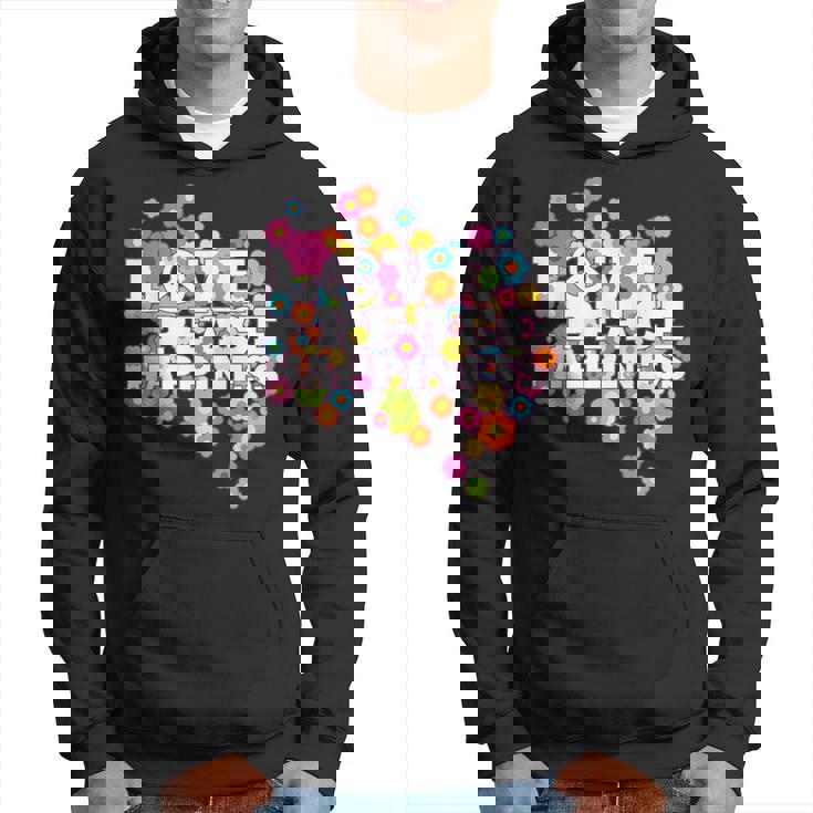 Love Peace Happiness 60年代70年代ヒッピーフラワーパワー パーカー