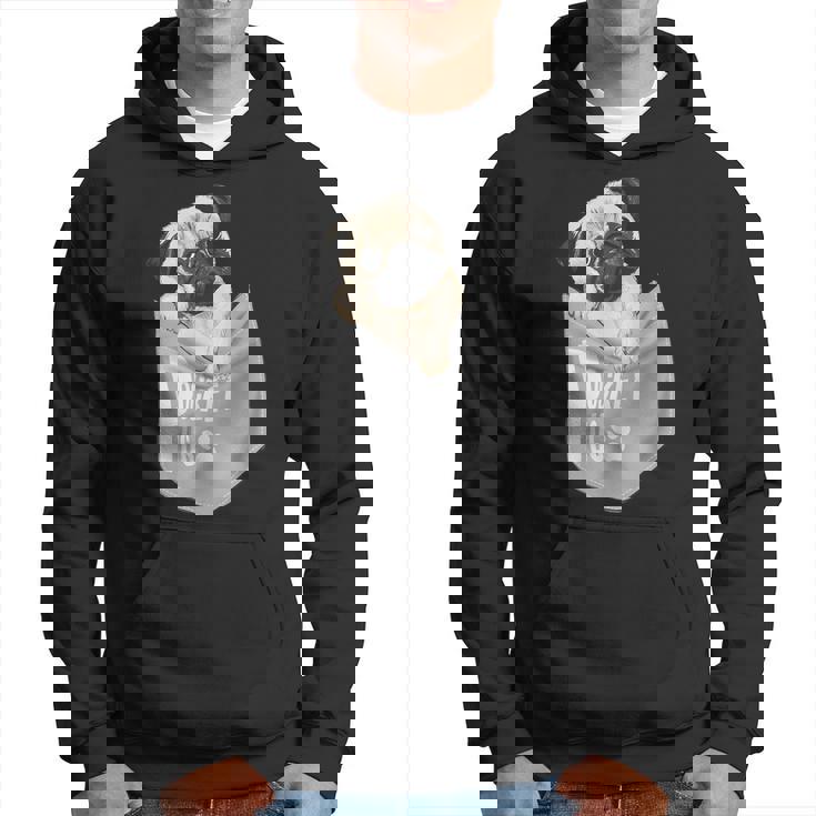 Love Pugs かっこいいポケットパグ ペット 犬 グラフィックデザイン パーカー