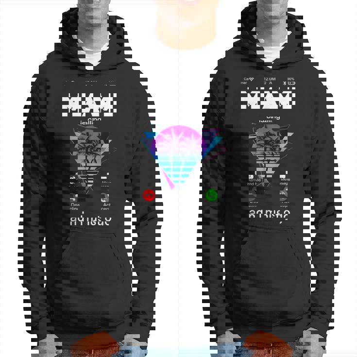 Miami Is Calling & I Must Go Illustration Graphic s パーカー