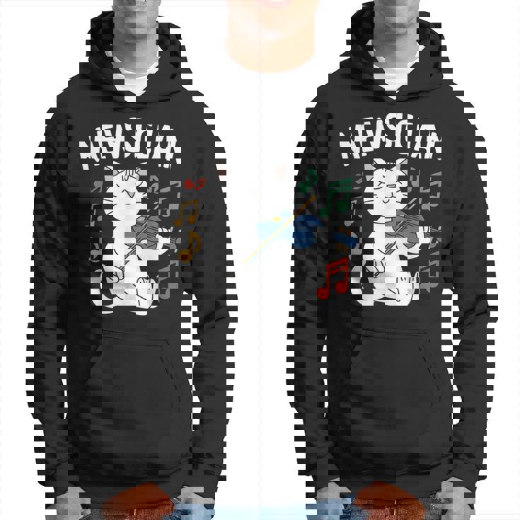 Músico Gato Divertido Gatito Tocandoiolín Instrumento Musical Sudadera