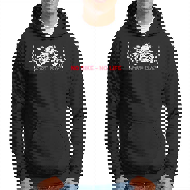 No Bike No Life 面白い オートバイ ハートビート パーカー