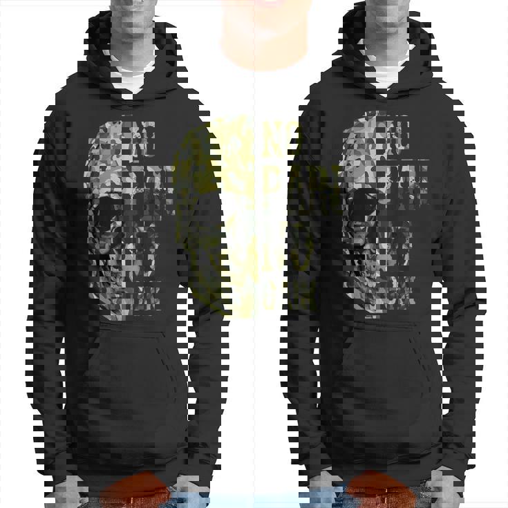 No Pain No Gain- メンズ スカル マインドセット モチベーションジム パーカー