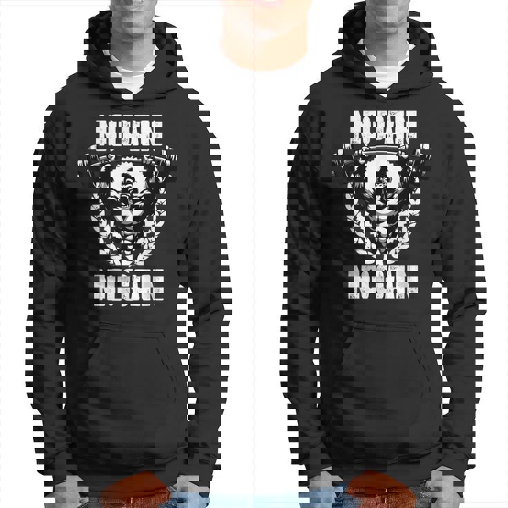 No Pain No Gain ウェイトリフティング ワークアウト ジム 引用 ジム フィットネス パーカー