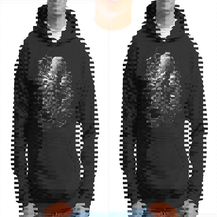 Octopus Pulpo Oceaneaquid Octopus Drawing パーカー