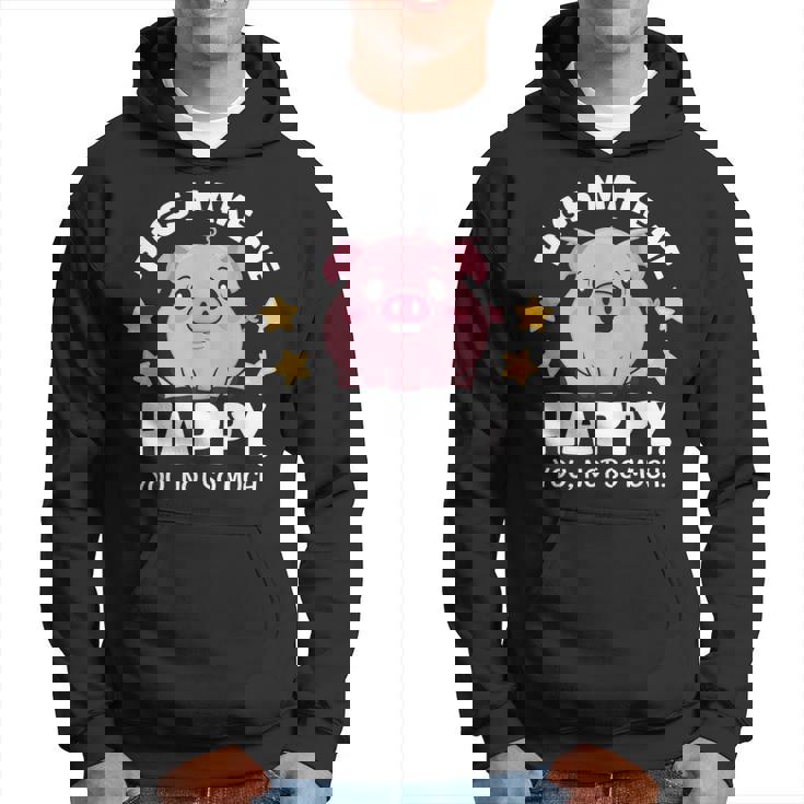 Pigs Make You Happymile かわいい 子豚 恋人 おもしろ豚 パーカー