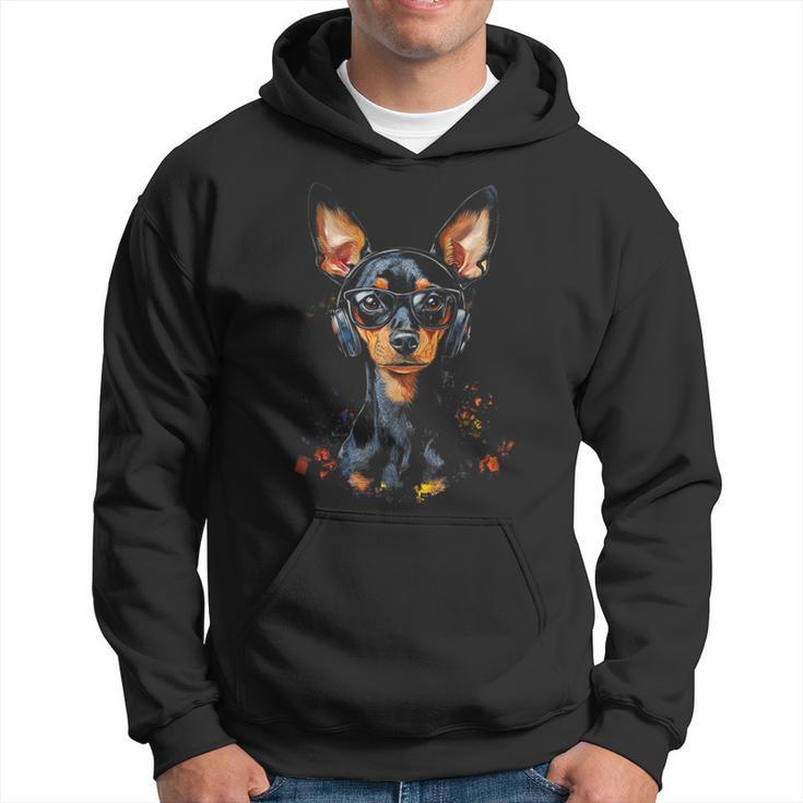 Pinscher Pinscher In Miniatura Motivo Felpa con cappuccio
