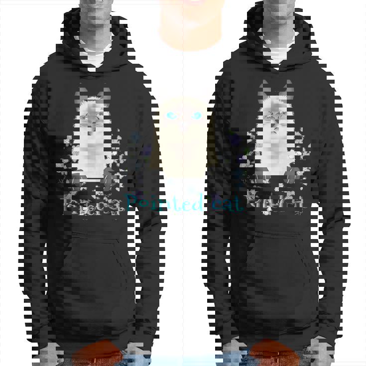 Pointed Cat 猫 ネコ シャム猫 ヒマラヤン トンキニーズ 花 レトロ ガーリー メンズ レディース キッズ パーカー