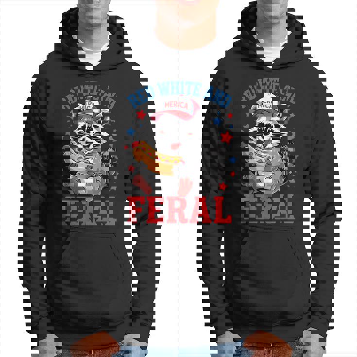 Red And Feral 4Th Of July ユーモア キッズ アメリカ パーカー