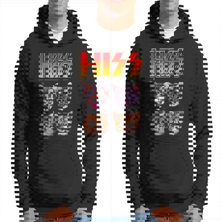 Hiss Cat Cat Lover Kittens Rock Music Cat Hiss パーカー