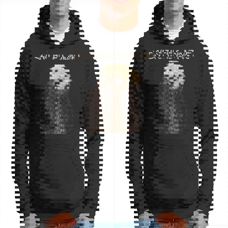 Save The Planet かわいいラッコ。 パーカー